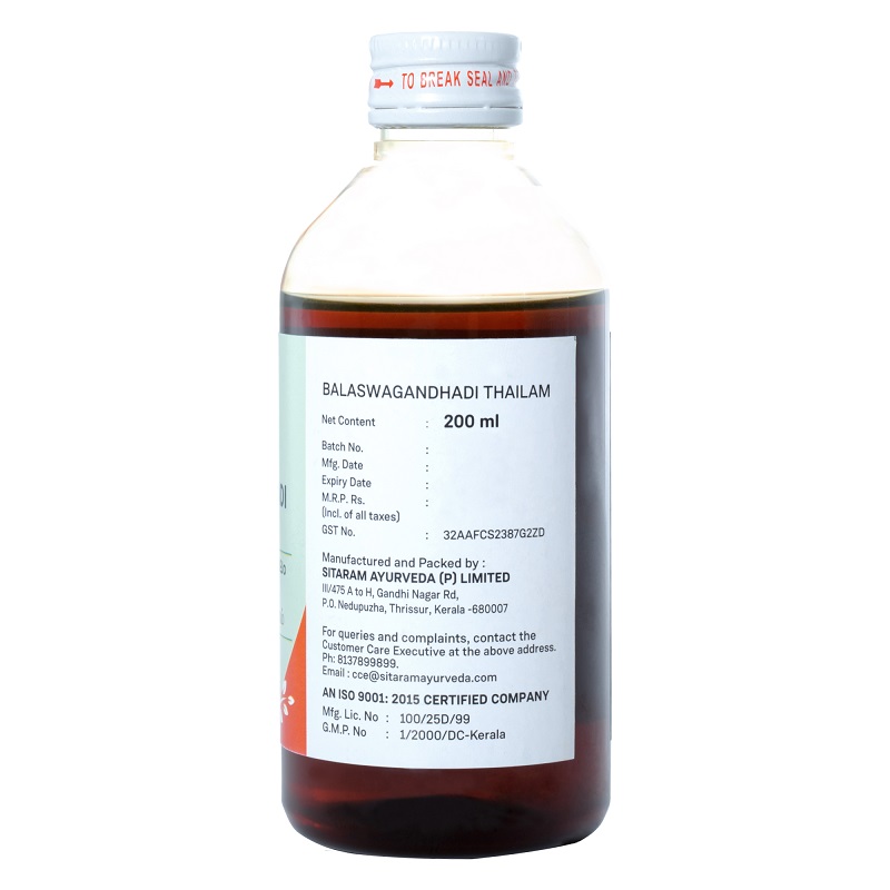 BALASWAGANDHADI THAILAM 200 ML