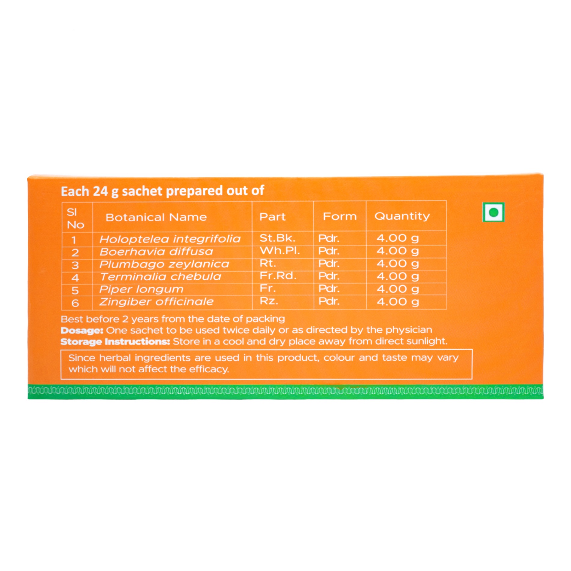 CHIRUVILWADI KASHAYA SACHET 336GM